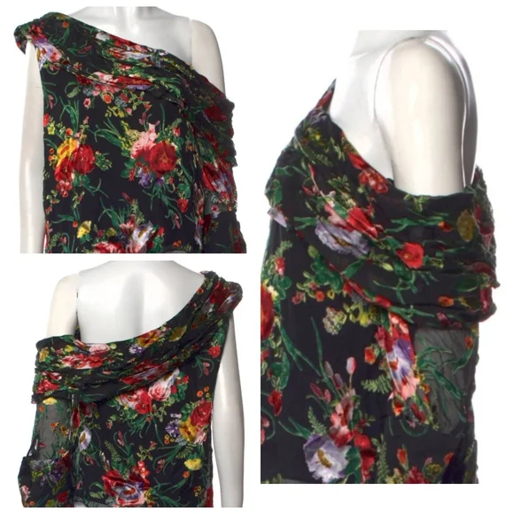 Alice + Olivia serita drape one sleeve top size small - Picture 8 of 11